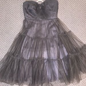 Strapless Gray Anthropologie Dress